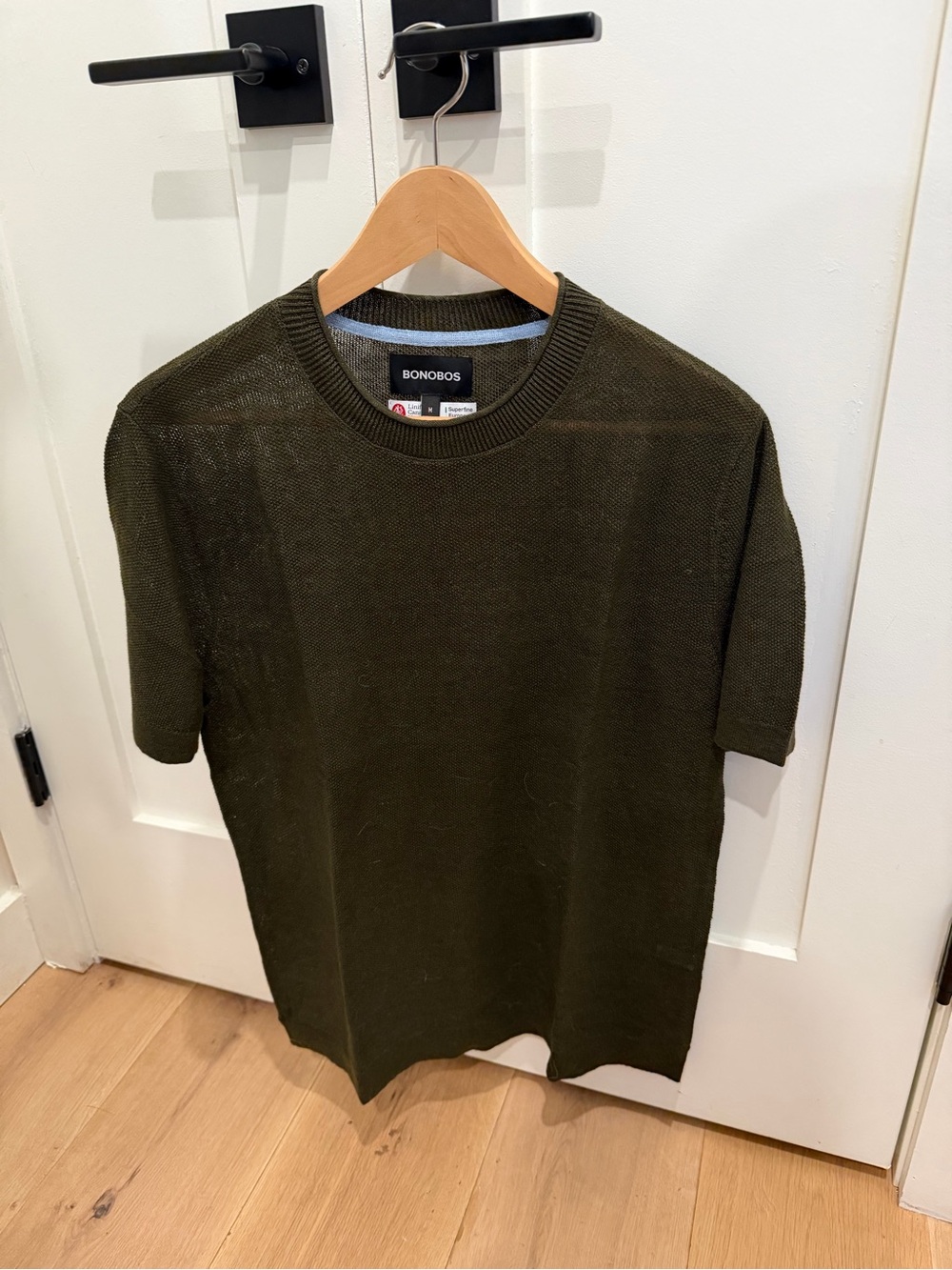 Bonobos Superfine European Linen Shirt Lightweight Green Short-Sleeve Knit Tee